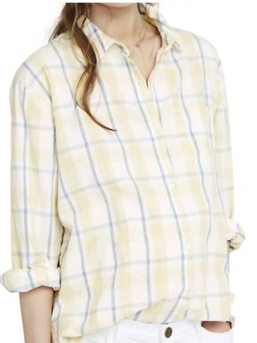 Hatch Pale Yellow & Light Blue Plaid Shirt